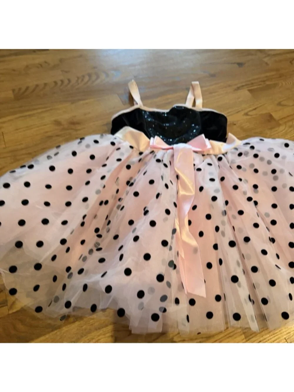 REVOLUTION GIRLS BLACK PINK POLKA DOT COMPETITION DANCE COSTUME XXL CHILD TAP MU